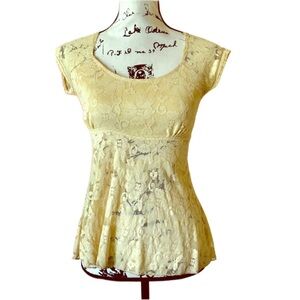 Body Central Lace Flutter Top